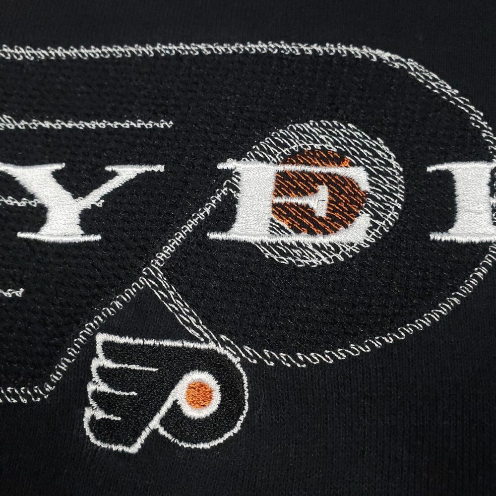 Vtg Starter Philadelphia Flyers Sweatshirt Boy XL Black Embroidered Logo NHL - Picture 5 of 13